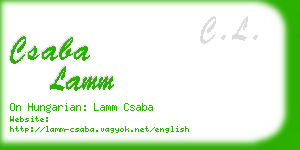 csaba lamm business card